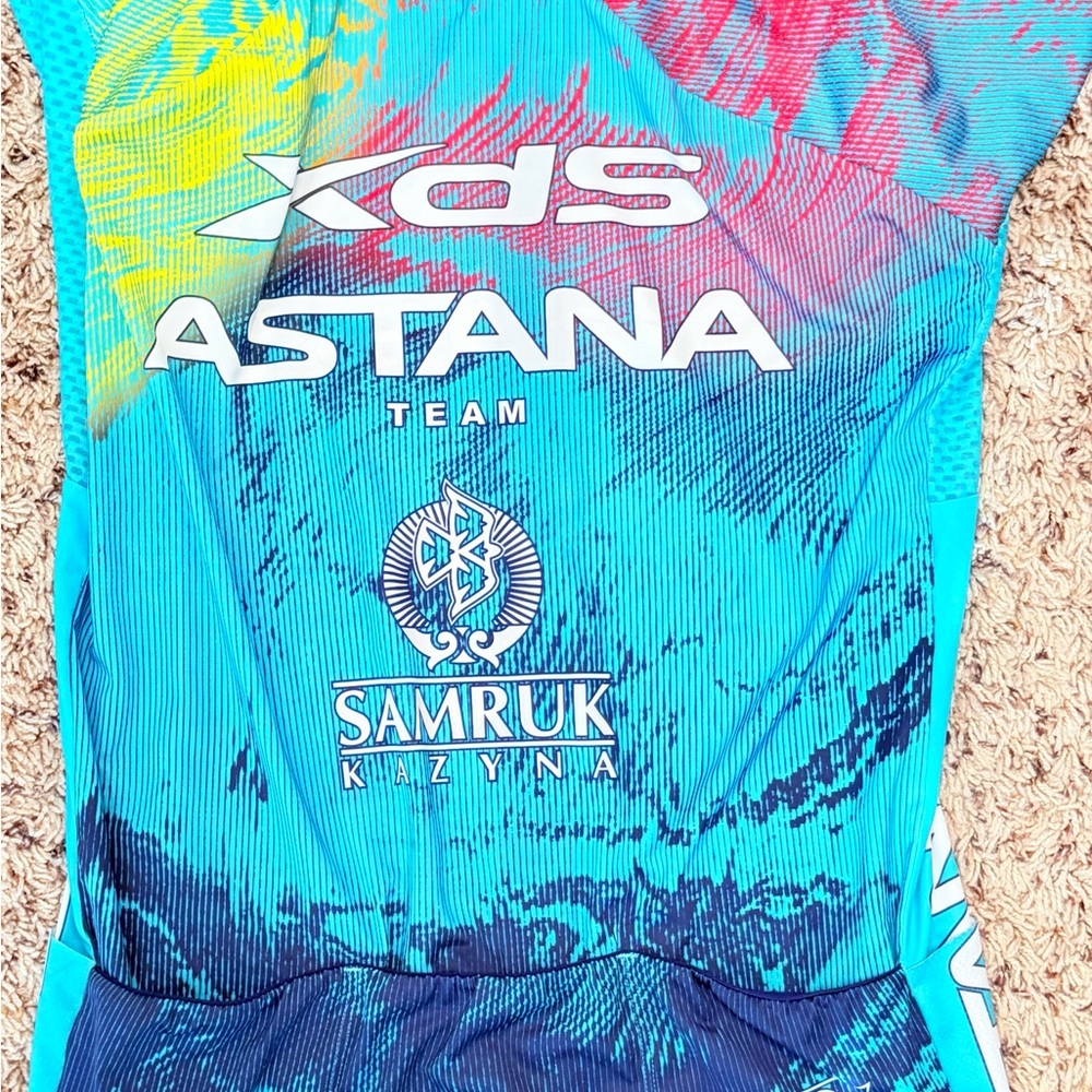 Kids Cycling Jersey - Bright Blue Multi - Picture 3 of 3